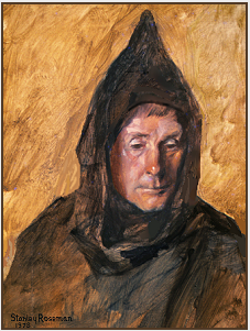 Painting by Stanley Roseman, "Dom Francis, Portrait of a Benedictine Monk, 1978, St. Augustines Abbey, Kent, England, oil on canvas, Collection Ronald Davis.  Stanley Roseman.