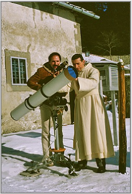 Stanley Roseman and Don Antonio, Sacro Eremo di Camaldoli, Tuscany, winter 1979.  Photo by Ronald Davis.