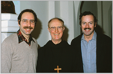 Stanley Roseman, Abbot Gilbert Jones, and Ronald Davis, St. Augustines Abbey, Kent, England, 1978.  Stanley Roseman and Ronald Davis