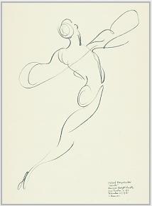Drawing by Stanley Roseman, "Mikhail Baryshnikov," 1975, American Ballet Theatre, pencil on paper, Albertina, Vienna.  Stanley Roseman.