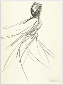 Drawing by Stanley Roseman of Paris Opra star dancer Michal Denard, "The Moor's Pavane," 1991, Private collection, Switzerland.  Stanley Roseman