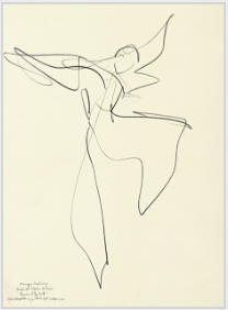 Drawing by Stanley Roseman of Paris Opra star dancer Monique Loudires, "Romeo and Juliet," 1995, British Museum, London.  Stanley Roseman