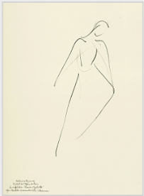 Drawing by Stanley Roseman of prima ballerina Patricia Ruanne, "Romeo and Juliet," 1995, Palais des Beaux-Arts, Lille.  Stanley Roseman