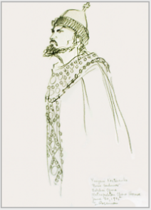Drawing by Stanley Roseman, Yevgeni Nesterenko, 1975, Bolshoi Opera, pencil on paper, Bibliothque Nationale de France, Paris.  Stanley Roseman 