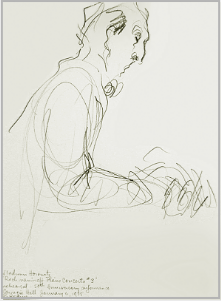 Drawing by Stanley Roseman, Vladimir Horowitz in Concert at Carnegie Hall, 1978, pencil on paper, Private collection.  Stanley Roseman