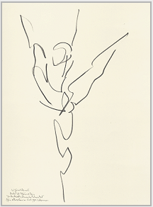 Drawing by Stanley Roseman, Wilfried Romoli, 1993, Paris Opra Ballet, In the Middle, Somewhat Elevated, pencil on paper, Palais des Beaux-Arts, Lille.  Stanley Roseman