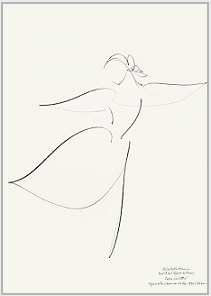Drawing by Stanley Roseman, Elisabeth Maurin, 1996,  Paris Opra Ballet, "The Nutcracker," Uffizi, Gabinetto Disegni e Stampe, Florence.  Stanley Roseman