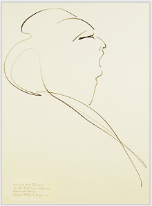 Drawing by Stanley Roseman, Montserrat Caball in Concert at the Paris Opra, 1993, pencil on paper, Private collection.  Stanley Roseman