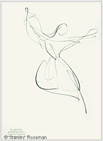 Drawing by Stanley Roseman of Paris Opéra star dancer Elisabeth Platel, "Tchaikovsky Pas de Deux," 1996, Musée d'Art Moderne et Contemporain, Strasbourg. © Stanley Roseman