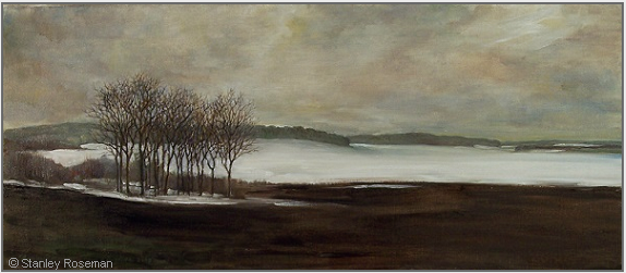Landscape painting by Stanley Roseman , Winter Landscape, 2008, oil on canvas, Private collection, Virginia.  Stanley Roseman   