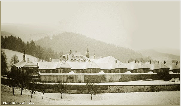 Chartreuse de la Valsainte, with the hermitages of the Carthusian monks, Switzerland, winter 1982. © Photo by Ronald Davis