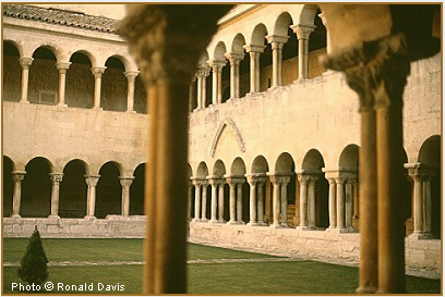 The Romanesque, two-storied Cloister of Silos, in the Provence of Castile. © Photo by Ronald Davis.