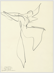 Drawing by Stanley Roseman of Paris Op�ra star dancer Monique Loudi�res, "Romeo and Juliet," 1995, British Museum, London. � Stanley Roseman