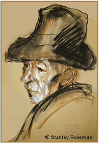 Drawing by Stanley Roseman, "Dom Gerard Sitwell,� 1983, Ampleforth Abbey, England, chalks on paper, Collection Ampleforth Abbey. � Stanley Roseman. 