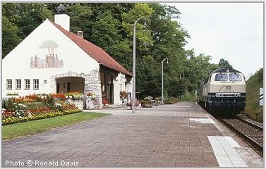 The St. Ottilien train station. The station stop at the Archabbey of St. Ottilien is on the north-south railway line between Augsburg and Garmisch. � Photo by Ronald Davis
