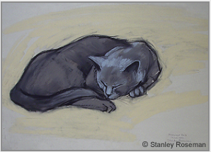 Drawing by Stanley Roseman, "Monsieur Gris," 2007, chalks on paper, Collection of the artist. © Stanley Roseman.
